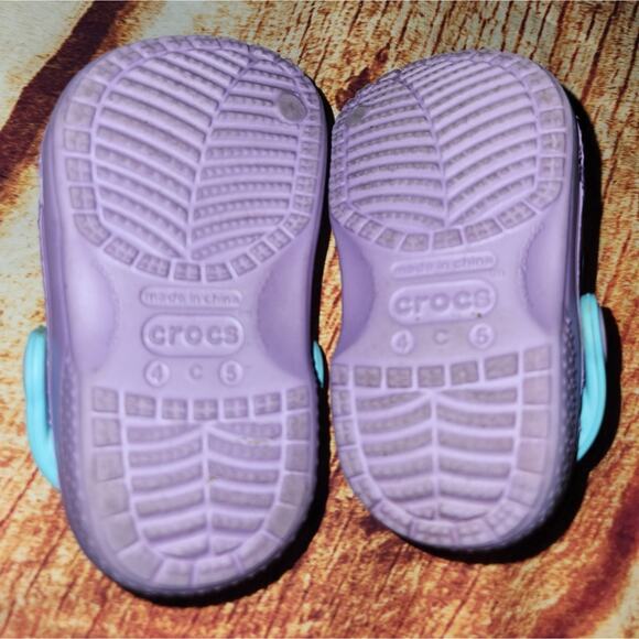 Disney Frozen Crocs Kids Clogs Anna Elsa Blue Purple Slip On Shoes - Picture 11 of 11